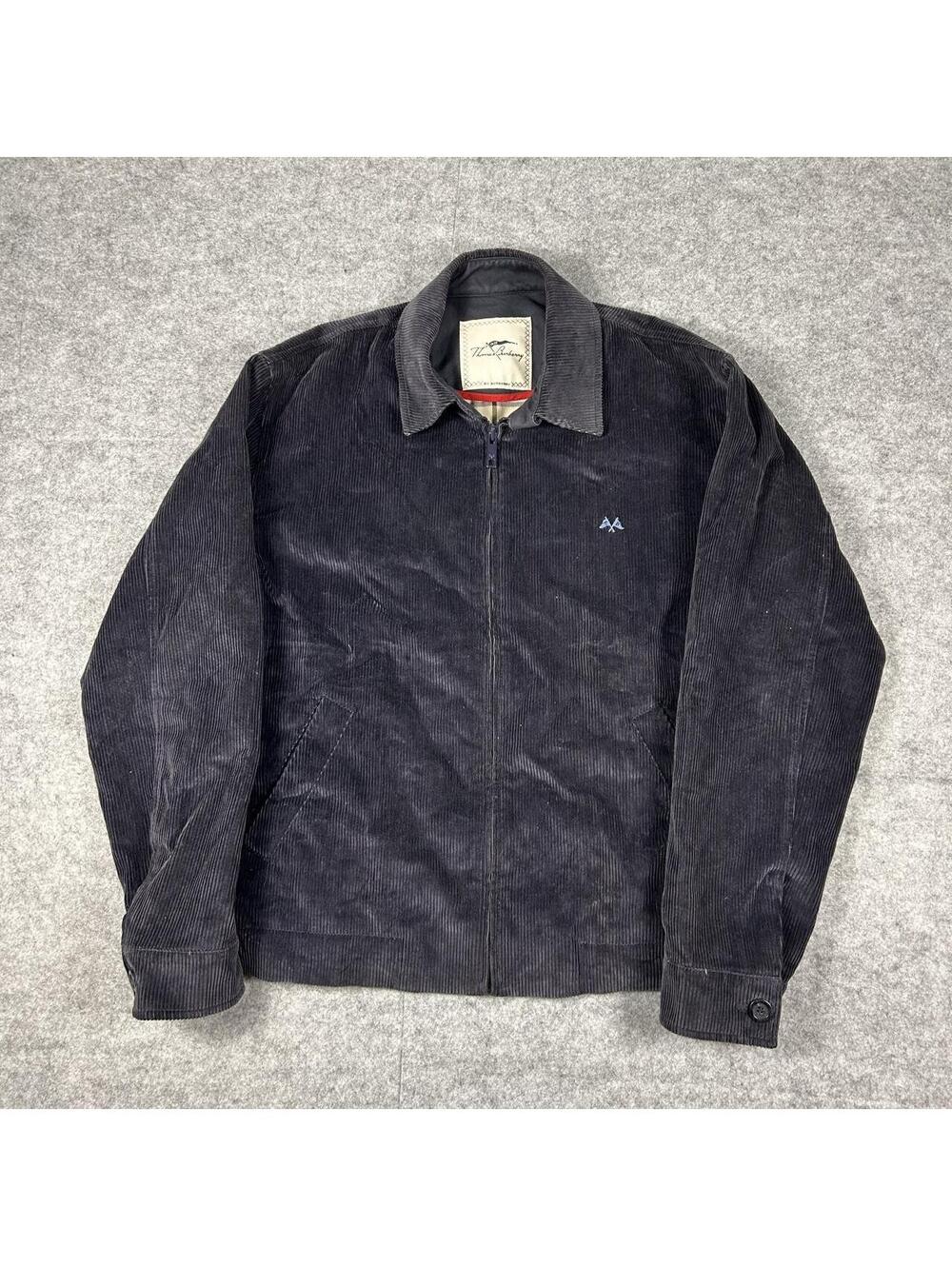 Thomas Burberry Blouson Jacket Bomber Waist Jacket Courdory Blue Check Size XL